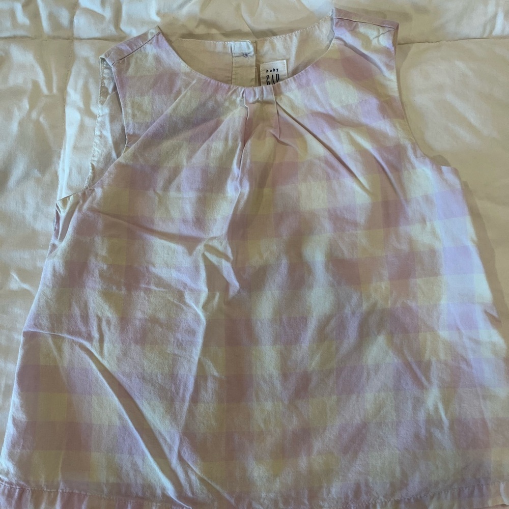 GAP Pastel Checkered Sleeveless Kids Blouse